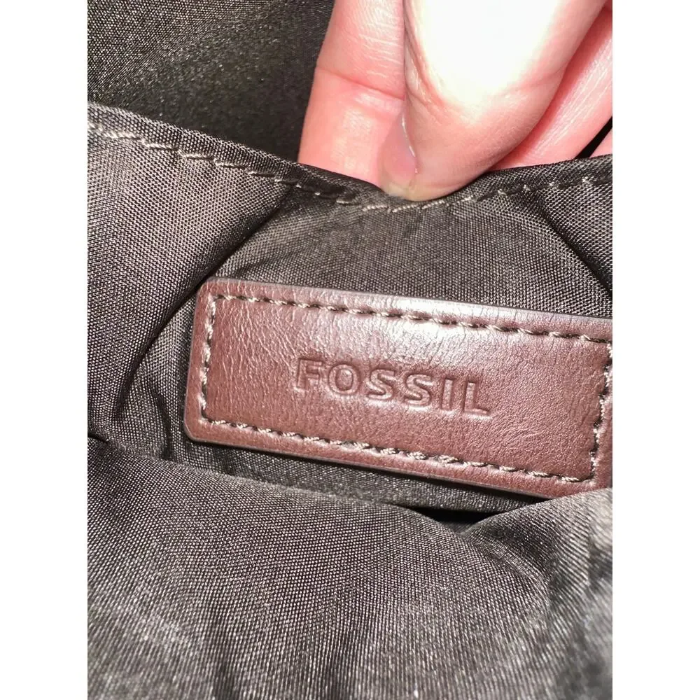 Fossil Weston Courier Messenger Bag SBG1289201 Dark Brown Leather Crossbody